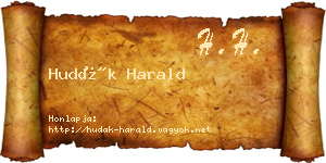 Hudák Harald névjegykártya